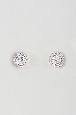 White Gold Plated Cubic Zirconia Earrings by Drip project