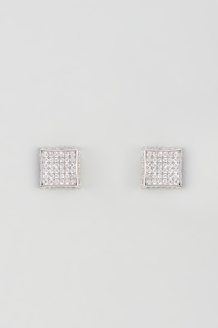 White Gold Plated Cubic Zirconia Earrings by Drip project