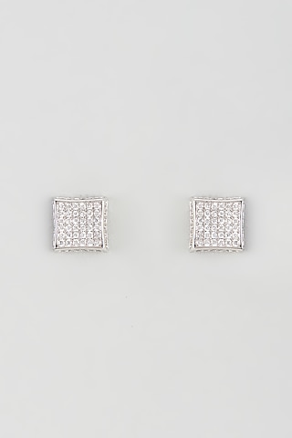 White Gold Plated Cubic Zirconia Earrings by Drip project