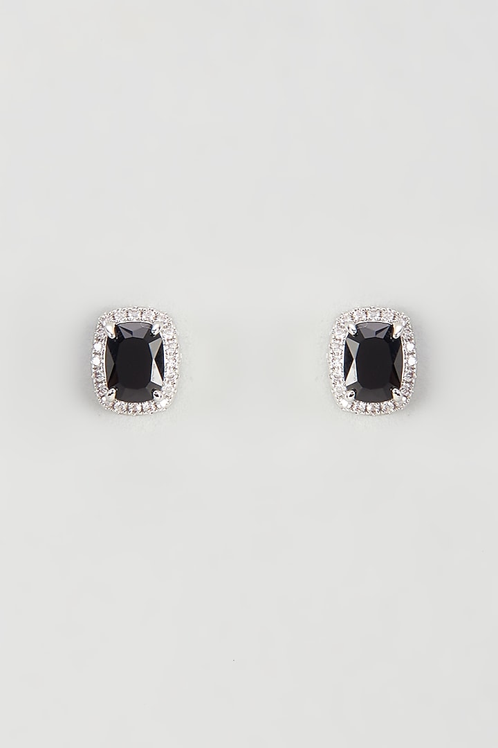 White Gold Plated Cubic Zirconia Earrings by Drip project