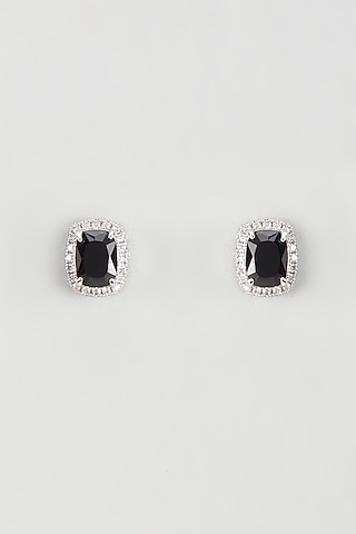 White Gold Plated Cubic Zirconia Earrings by Drip project