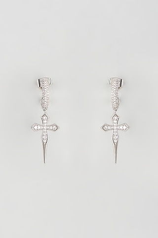 White Gold Plated Cubic Zirconia Earrings by Drip project