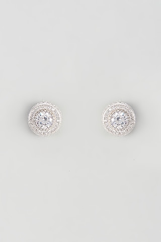 White Gold Plated Cubic Zirconia Earrings by Drip project