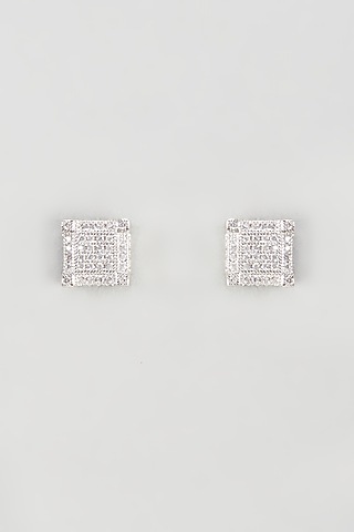 White Gold Plated Cubic Zirconia Earrings by Drip project
