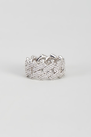 White Gold Plated Cubic Zirconia Ring by Drip project