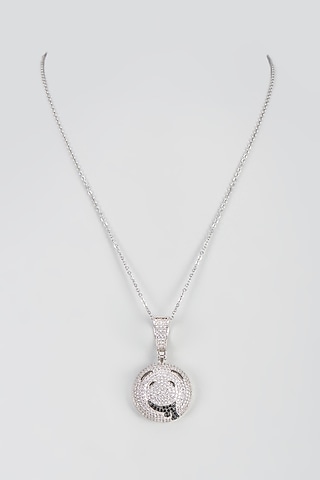 White Gold Plated Cubic Zirconia Pendant by Drip project