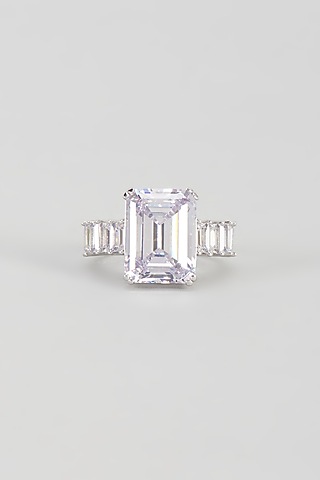 White Gold Plated Cubic Zirconia Ring by Drip project