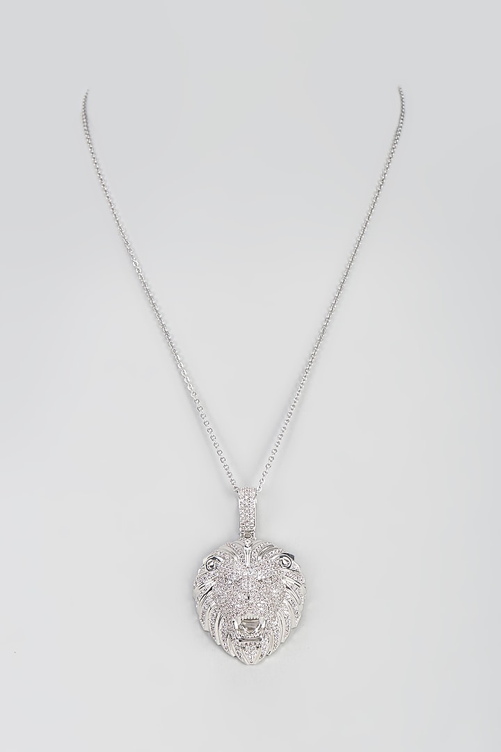 White Gold Plated Cubic Zirconia Pendant by Drip project