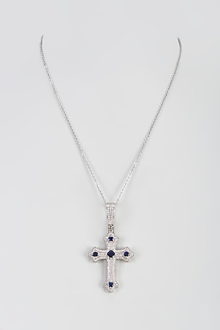 White Gold Plated Cubic Zirconia Pendant by Drip project