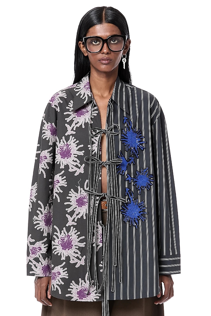Multi-Colored Cotton Oversized Handcrafted Printed Shirt by Dhruv Kapoor at Pernia's Pop Up Shop