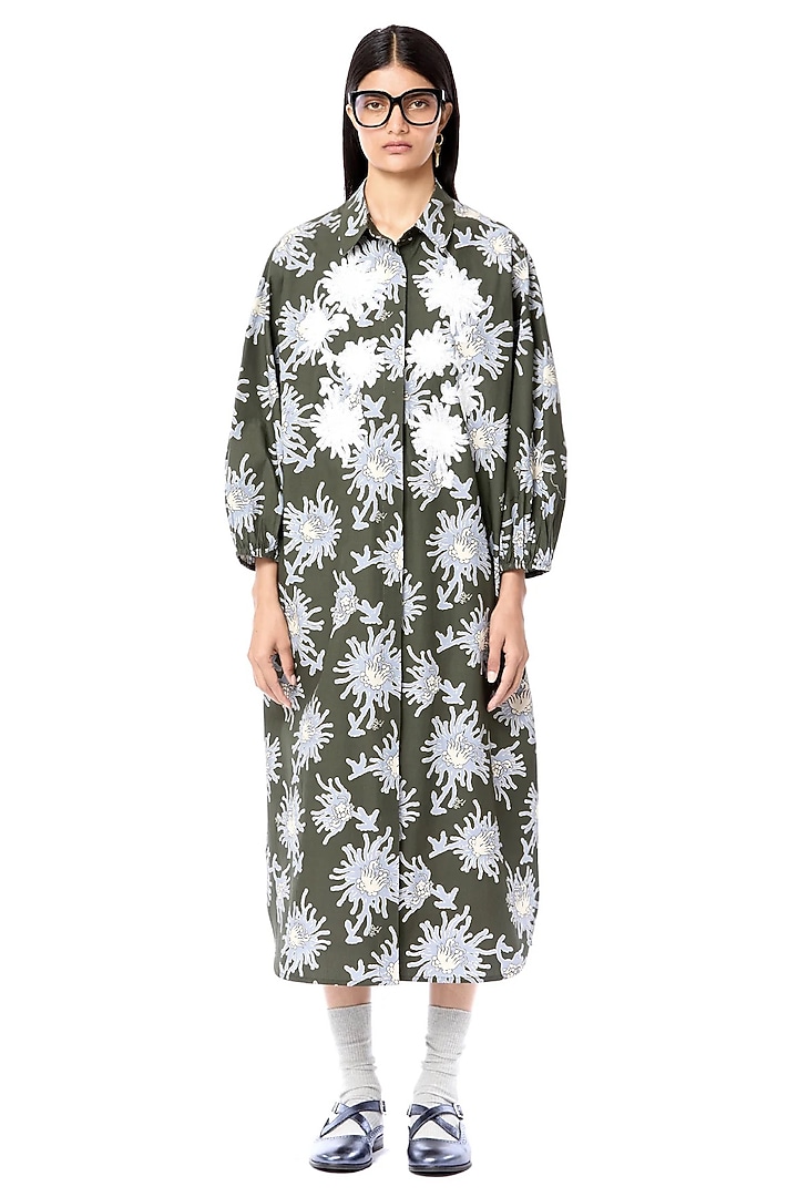 Multi-Colored Cotton Printed Vacation Shirt Dress by Dhruv Kapoor at Pernia's Pop Up Shop