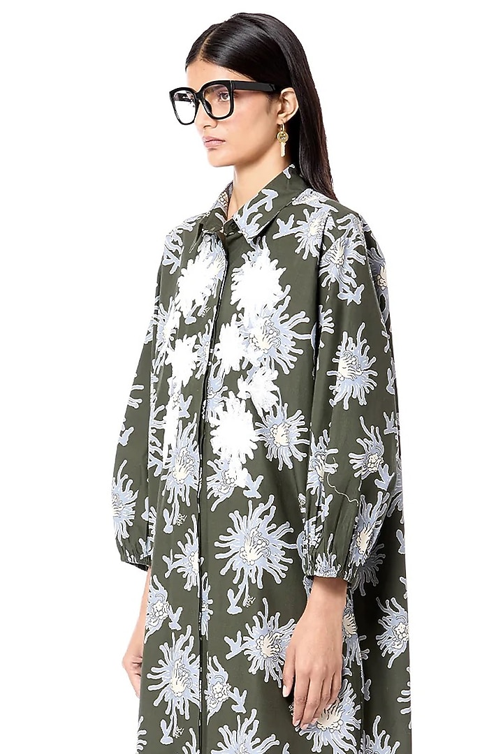 Multi-Colored Cotton Printed Cocktail Shirt Dress by Dhruv Kapoor at Pernia's Pop Up Shop