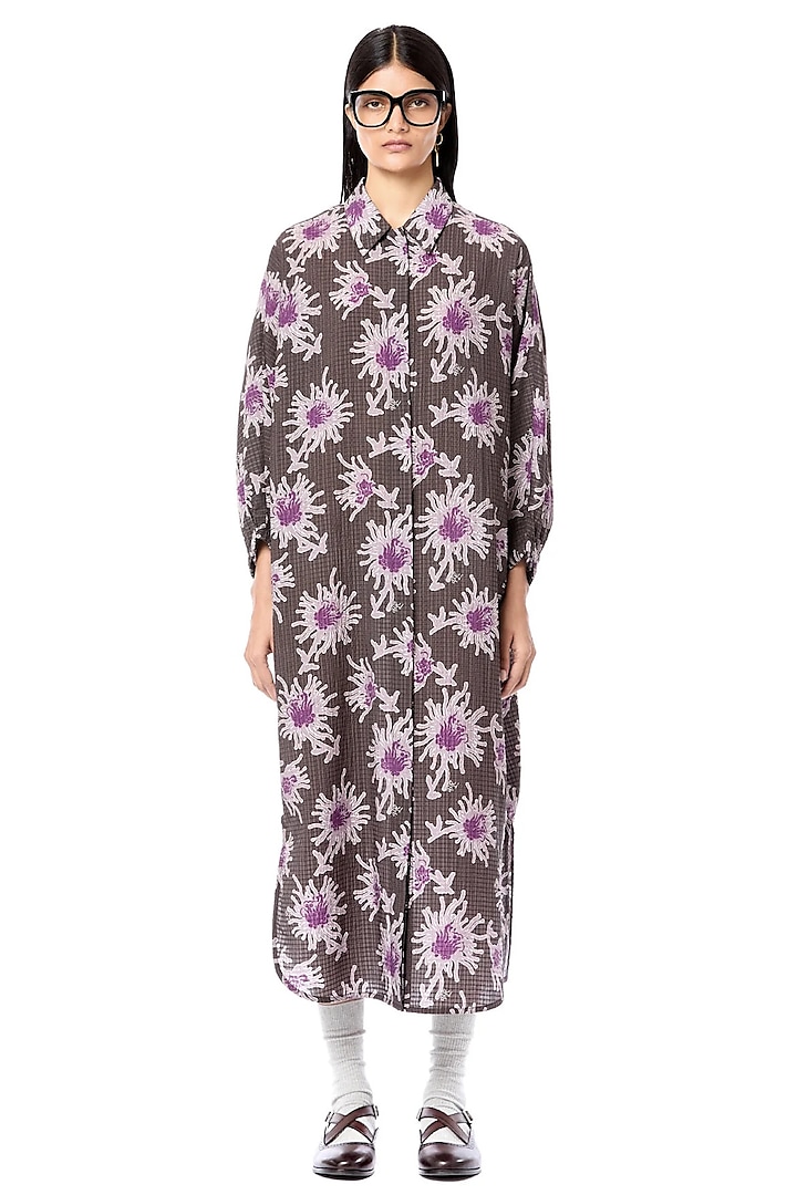 Multi-Colored Viscose & Polyamide Printed Vacation Shirt Dress by Dhruv Kapoor at Pernia's Pop Up Shop