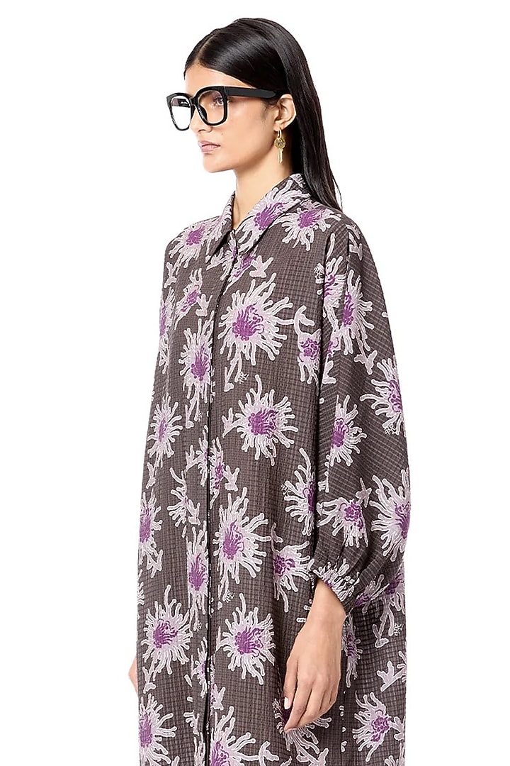Multi-Colored Viscose & Polyamide Printed Vacation Shirt Dress by Dhruv Kapoor at Pernia's Pop Up Shop