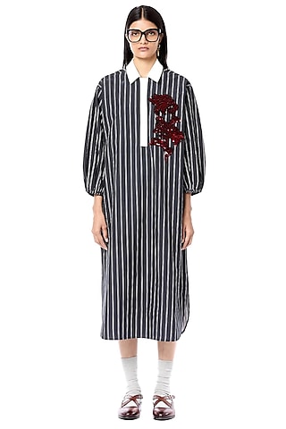 Multi-Colored Cotton Printed Handcrafted Shirt Dress by Dhruv Kapoor