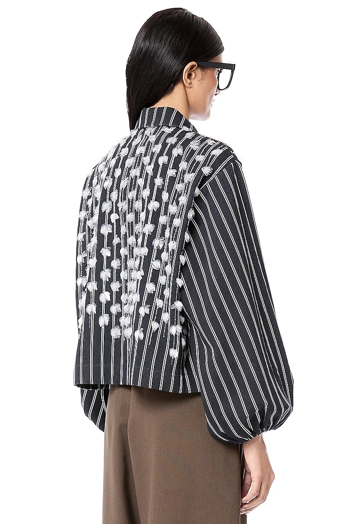 Multi-Colored Cotton Handcrafted Denim Jacket by Dhruv Kapoor at Pernia's Pop Up Shop