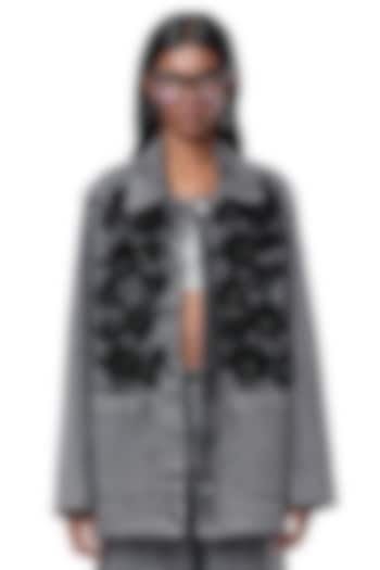 Grey Cotton Handcrafted Washed Denim Jacket by Dhruv Kapoor at Pernia's Pop Up Shop