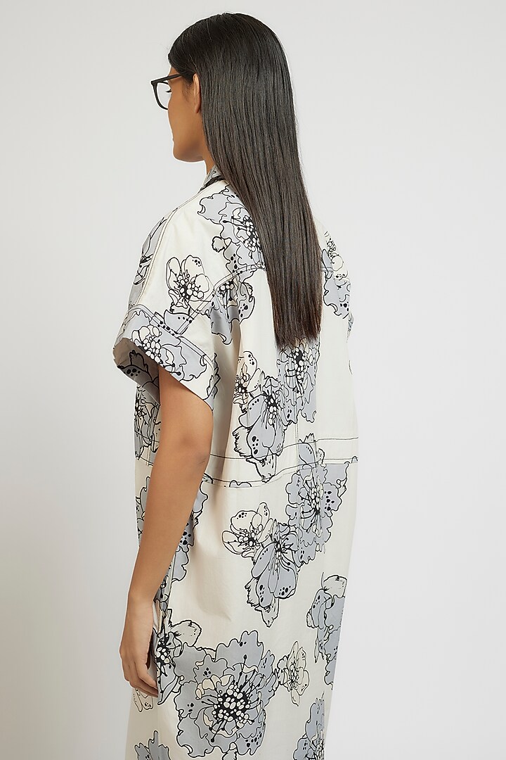 Multi-Colored Cotton Digital Printed Knee-Length Vacation Shirt Dress by Dhruv Kapoor at Pernia's Pop Up Shop