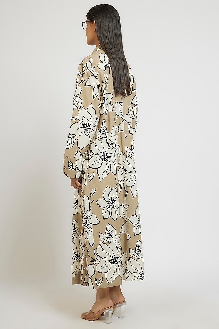 Multi-Colored Cotton Digital Printed Maxi Cocktail Shirt Dress by Dhruv Kapoor at Pernia's Pop Up Shop