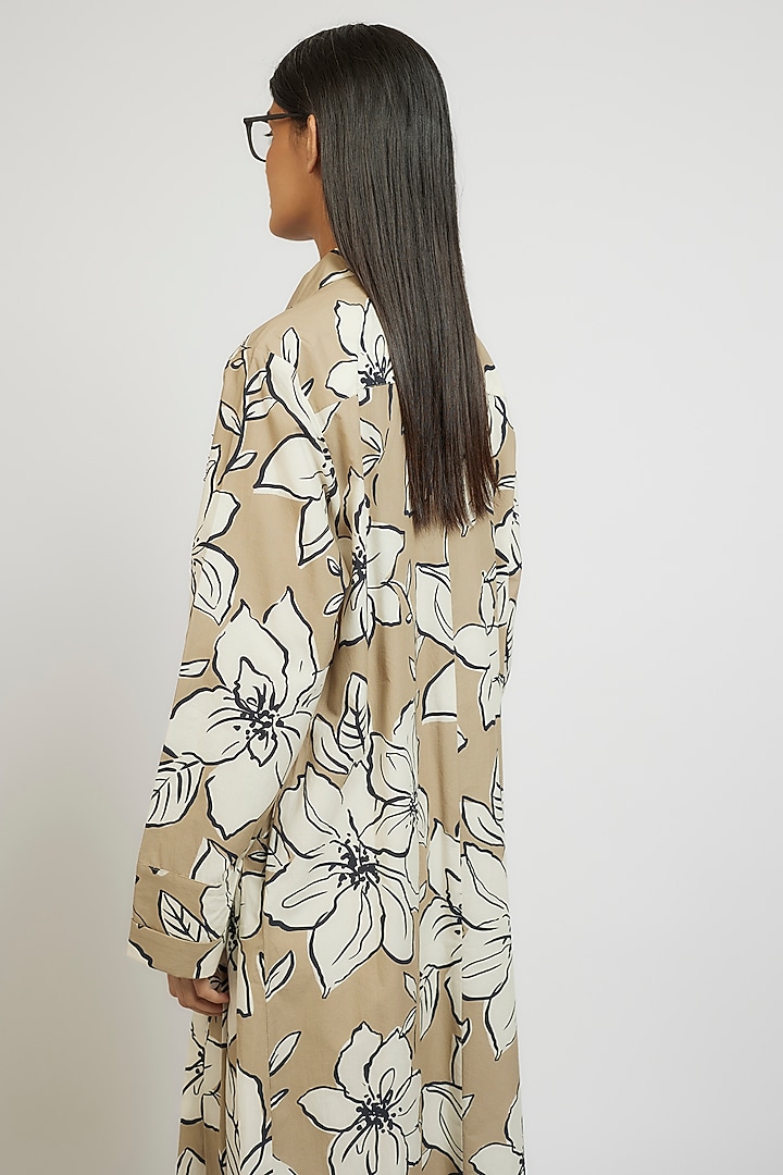 Multi-Colored Cotton Digital Printed Maxi Cocktail Shirt Dress by Dhruv Kapoor at Pernia's Pop Up Shop