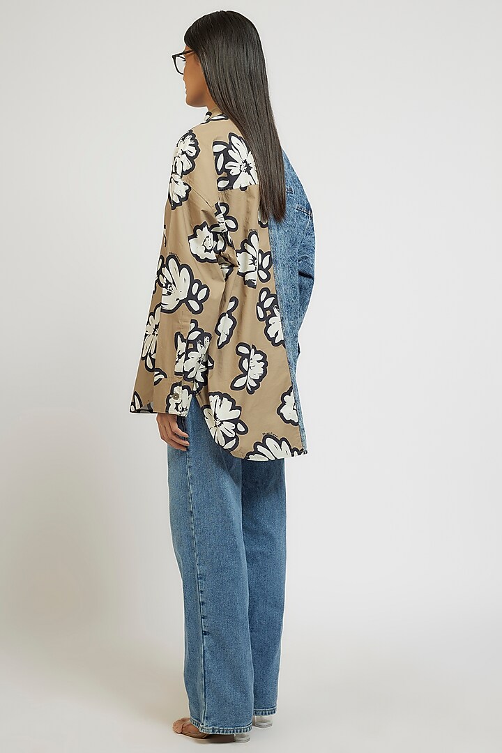 Multi-Colored Cotton & Polyester Cotton Oversized Shirt by Dhruv Kapoor at Pernia's Pop Up Shop