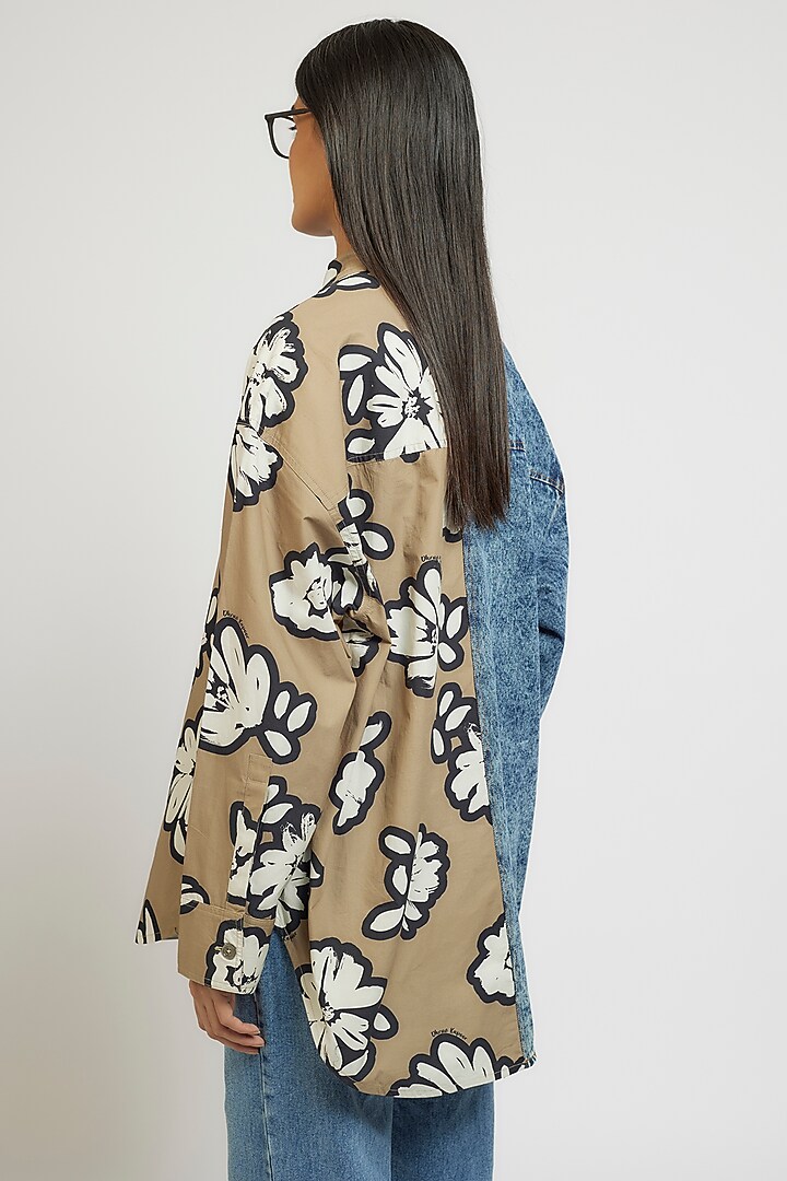 Multi-Colored Cotton & Polyester Cotton Oversized Shirt by Dhruv Kapoor at Pernia's Pop Up Shop