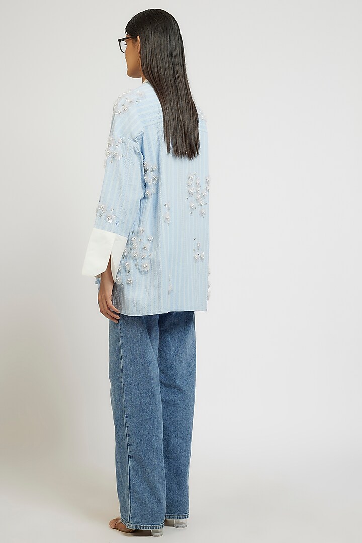 Multi-Colored Cotton & Polyester Cotton Handcrafted Oversized Shirt by Dhruv Kapoor at Pernia's Pop Up Shop