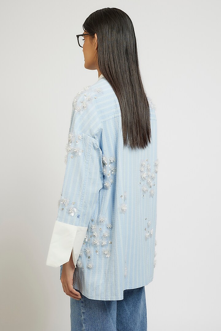 Multi-Colored Cotton & Polyester Cotton Handcrafted Oversized Shirt by Dhruv Kapoor at Pernia's Pop Up Shop