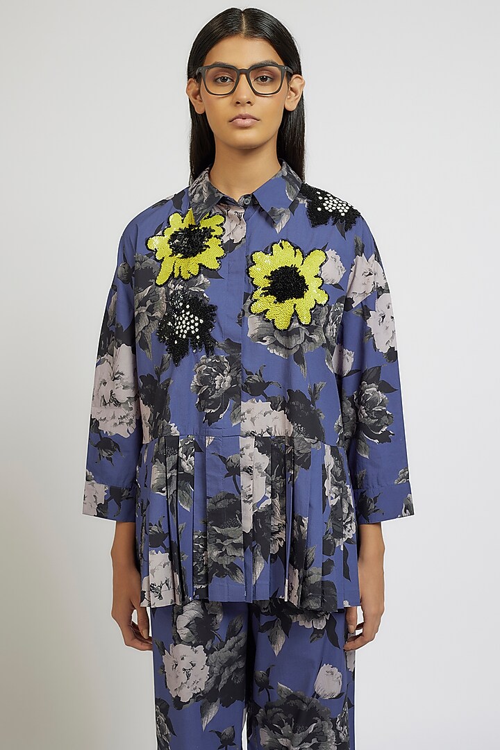 Multi-Colored Cotton Poly Digital Printed Co-Ord Set by Dhruv Kapoor at Pernia's Pop Up Shop