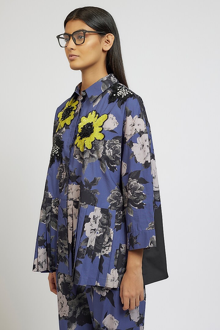 Multi-Colored Cotton Poly Digital Printed Co-Ord Set by Dhruv Kapoor at Pernia's Pop Up Shop