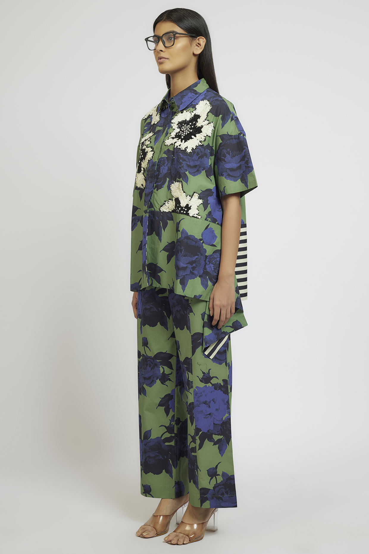 Multi-Colored Cotton Poly Digital Printed Co-Ord Set by Dhruv Kapoor at Pernia's Pop Up Shop