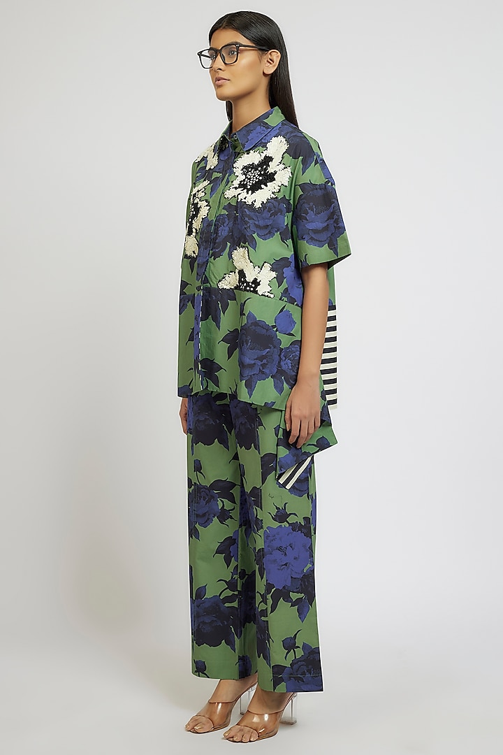Multi-Colored Cotton Poly Digital Printed Co-Ord Set by Dhruv Kapoor at Pernia's Pop Up Shop
