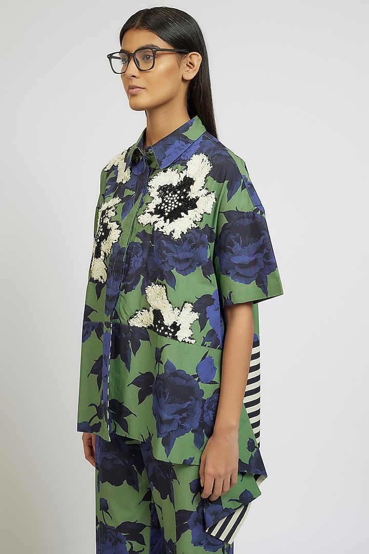 Multi-Colored Cotton Poly Digital Printed Co-Ord Set by Dhruv Kapoor at Pernia's Pop Up Shop