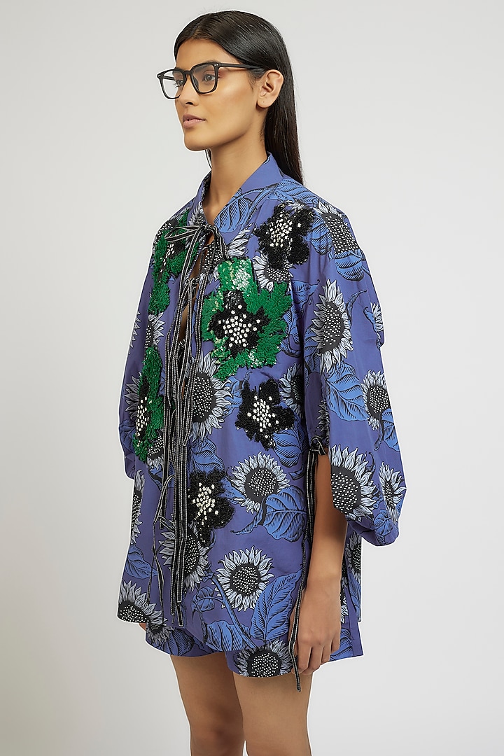 Multi-Colored Cotton Poly Digital Printed Co-Ord Set by Dhruv Kapoor at Pernia's Pop Up Shop