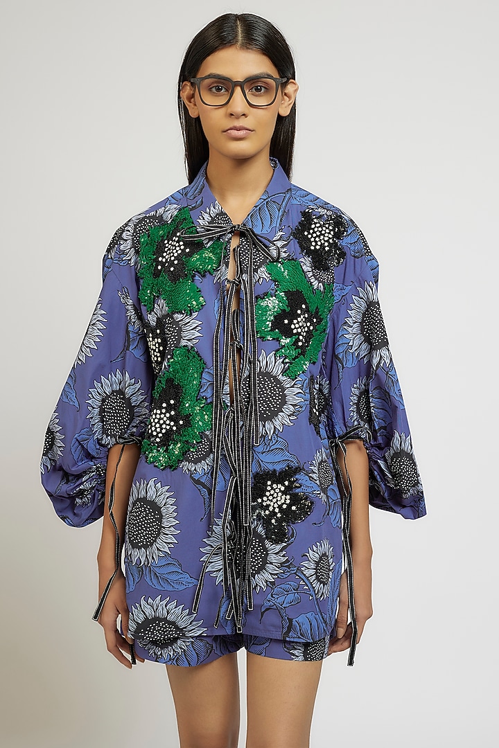Multi-Colored Cotton Poly Digital Printed Co-Ord Set by Dhruv Kapoor at Pernia's Pop Up Shop