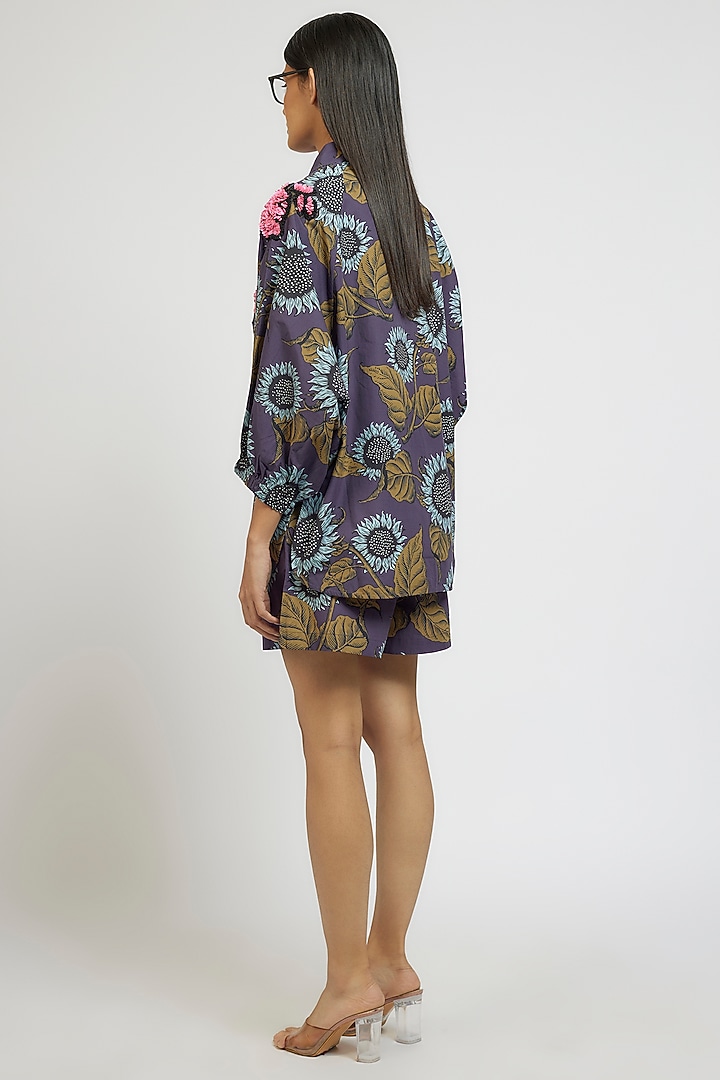Multi-Colored Cotton Poly Digital Printed Co-Ord Set by Dhruv Kapoor at Pernia's Pop Up Shop