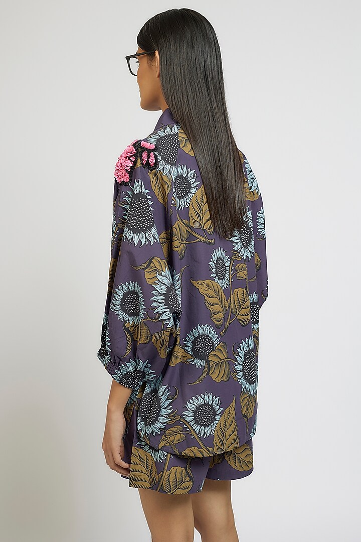 Multi-Colored Cotton Poly Digital Printed Co-Ord Set by Dhruv Kapoor at Pernia's Pop Up Shop
