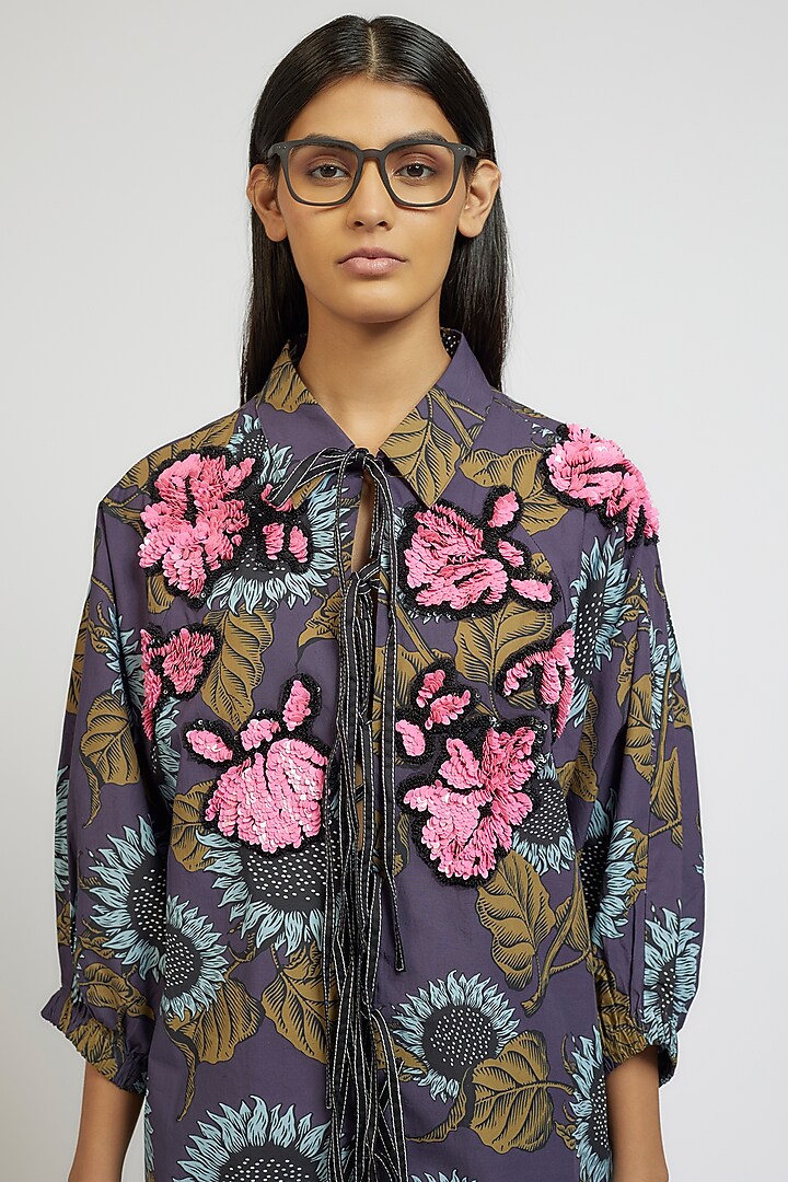 Multi-Colored Cotton Poly Digital Printed Co-Ord Set by Dhruv Kapoor at Pernia's Pop Up Shop