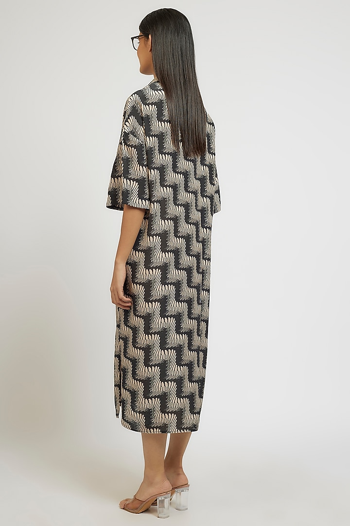 Multi-Colored Viscose Digital Printed Midi Vacation Shirt Dress by Dhruv Kapoor at Pernia's Pop Up Shop