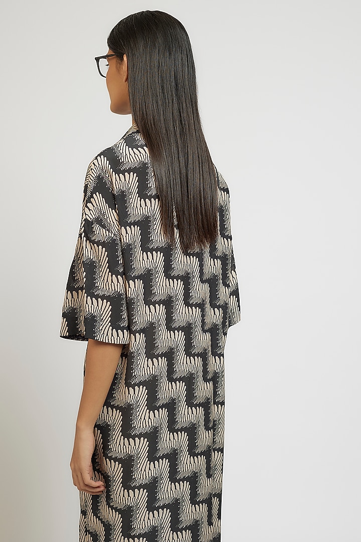 Multi-Colored Viscose Digital Printed Midi Vacation Shirt Dress by Dhruv Kapoor at Pernia's Pop Up Shop