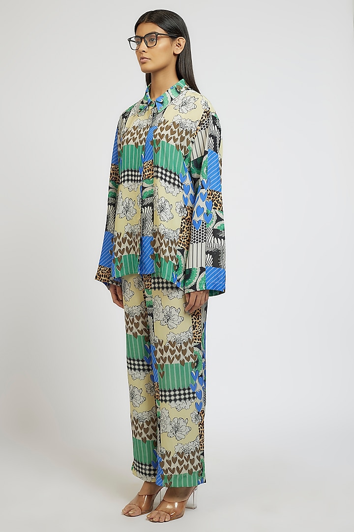 Multi-Colored Viscose Digital Printed Co-Ord Set by Dhruv Kapoor at Pernia's Pop Up Shop