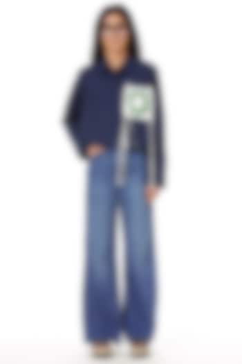 Navy Blue Cotton Shirt by Dhruv Kapoor at Pernia's Pop Up Shop