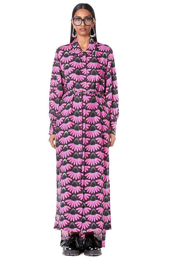 Multi-Colored Cotton Printed Handcrafted Vacation Shirt Dress by Dhruv Kapoor at Pernia's Pop Up Shop