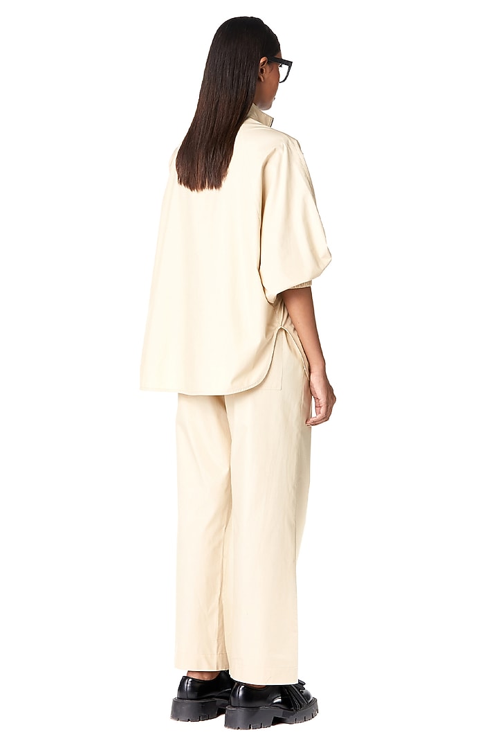 Beige Cotton Shirt by Dhruv Kapoor at Pernia's Pop Up Shop