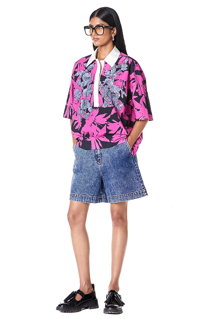Multi-Colored Cotton Handcrafted Shirt by Dhruv Kapoor at Pernia's Pop Up Shop