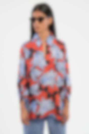 Multi-Colored Viscose Printed Oversized Shirt by Dhruv Kapoor at Pernia's Pop Up Shop