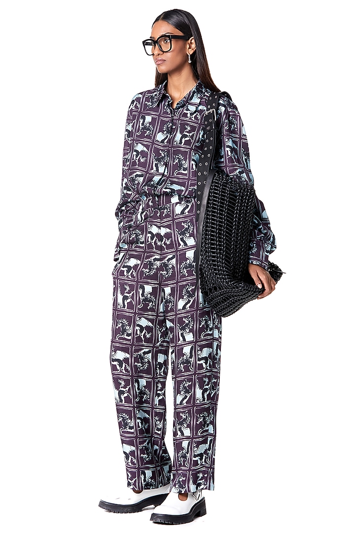 Multi-Colored Viscose Printed Co-Ord Set by Dhruv Kapoor at Pernia's Pop Up Shop