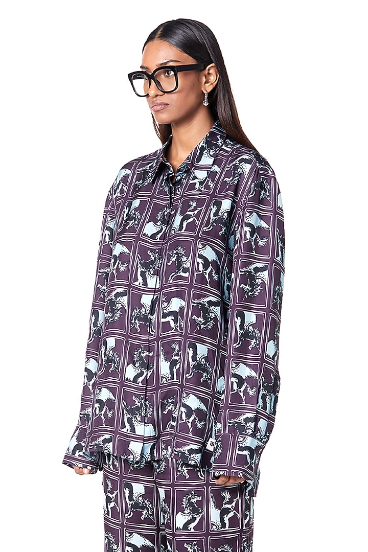 Multi-Colored Viscose Printed Co-Ord Set by Dhruv Kapoor at Pernia's Pop Up Shop