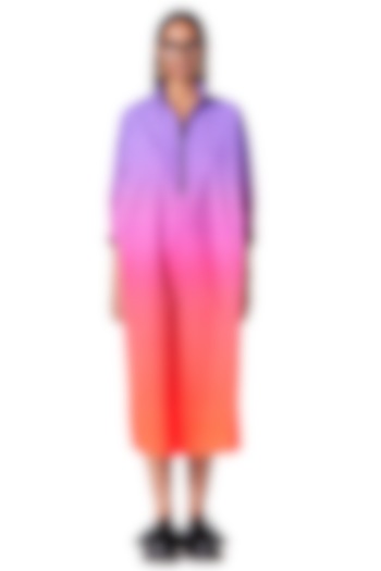 Multi-Colored Cotton Batwing Midi Vacation Dress by Dhruv Kapoor at Pernia's Pop Up Shop