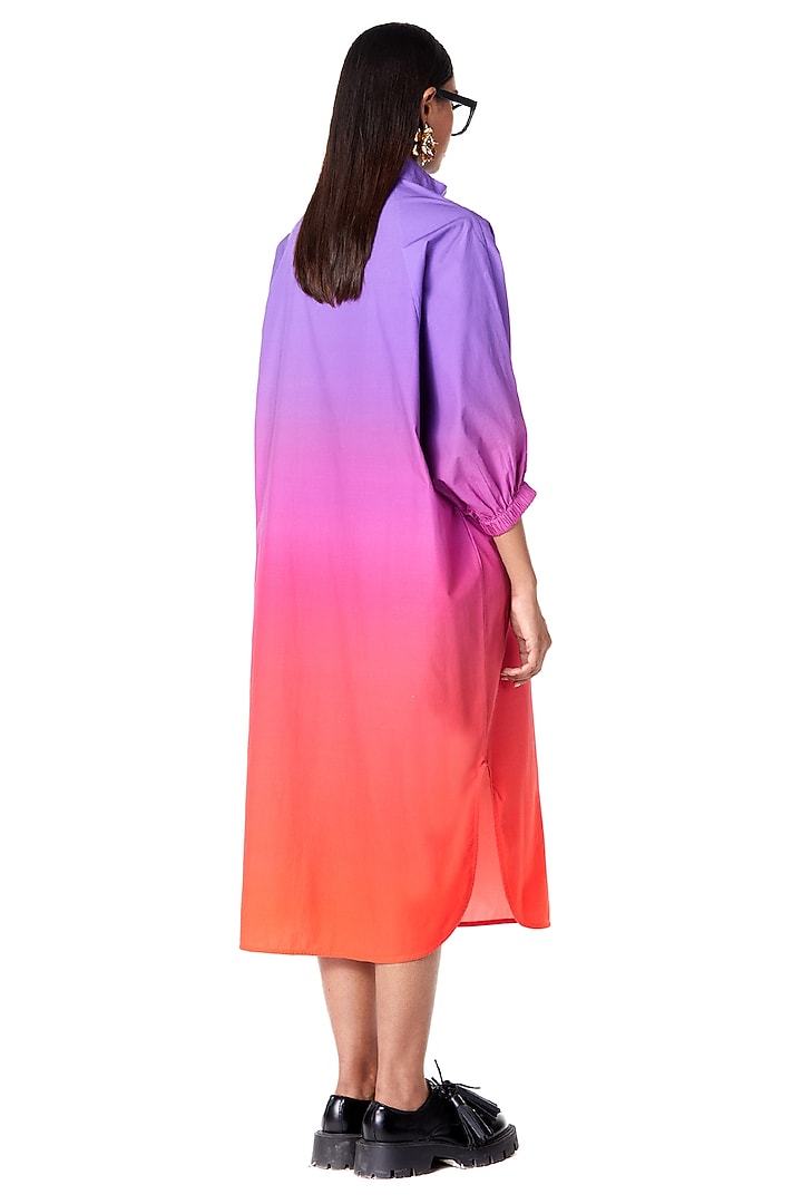 Multi-Colored Cotton Batwing Midi Vacation Dress by Dhruv Kapoor at Pernia's Pop Up Shop